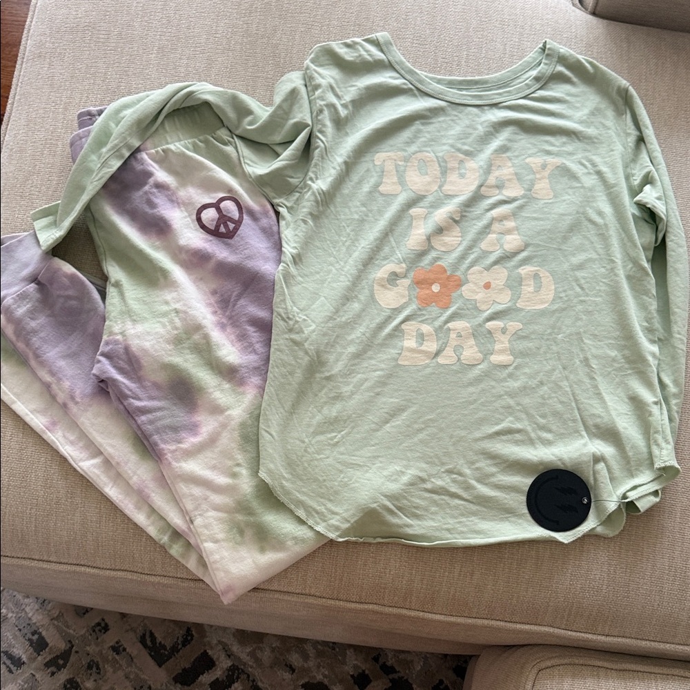 Kids Matching Set in Green and Purple